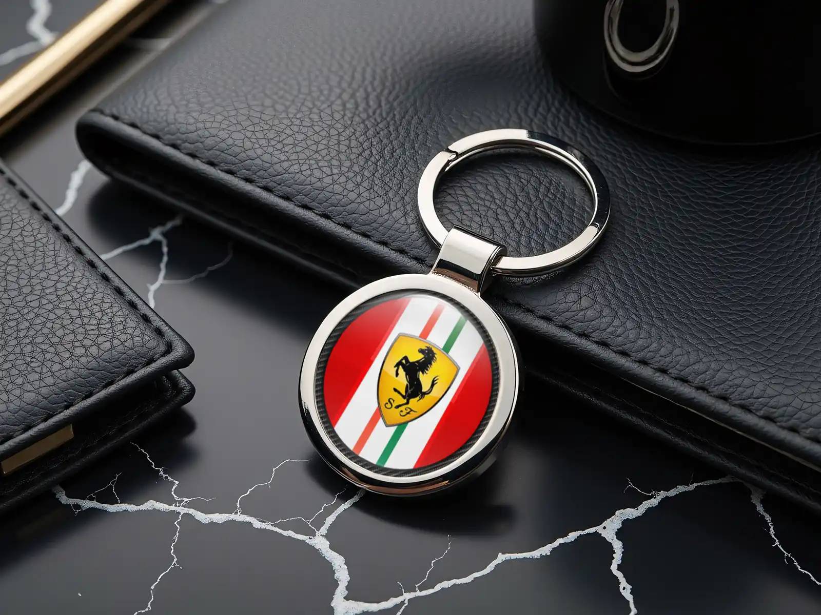 Ferrari Porte-clés Design Durable en Alliage